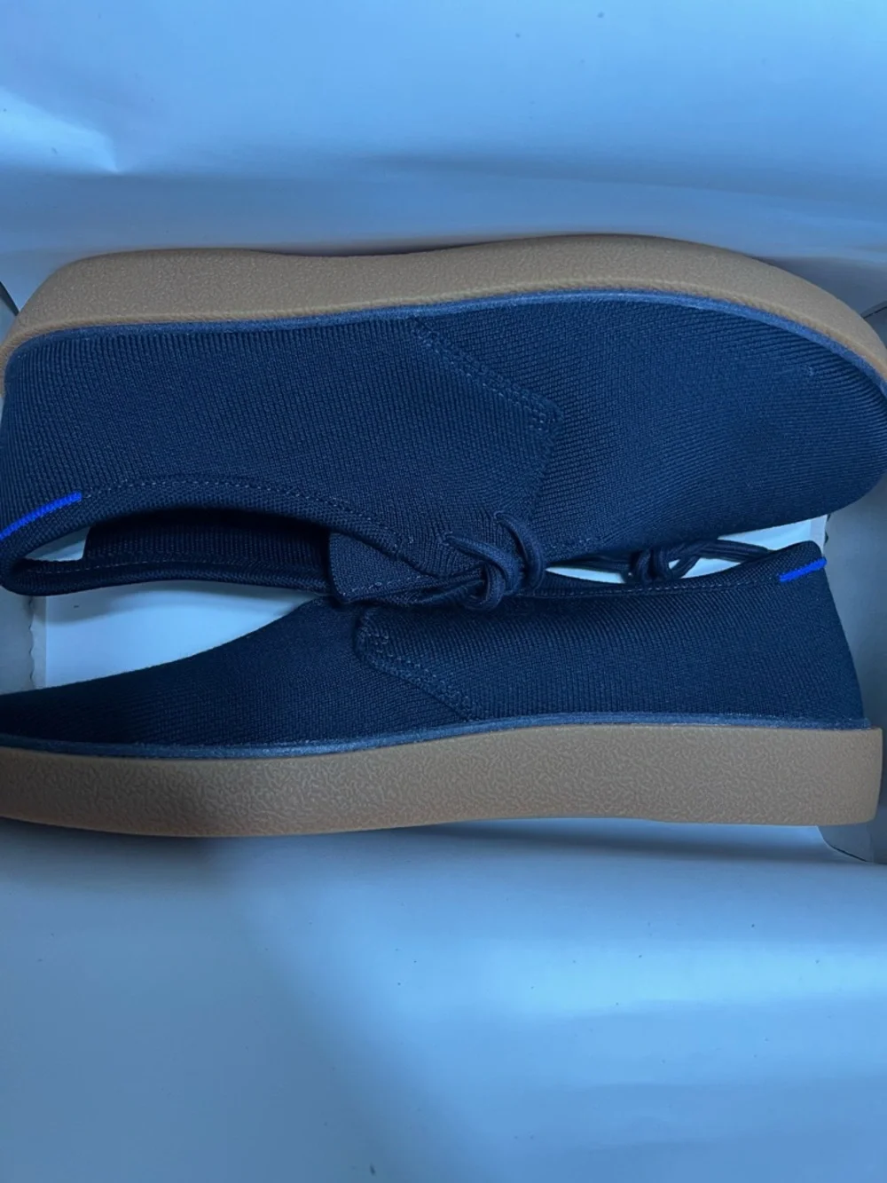 Rothy’s The Monty Lace Up Navy Knit Sneakers Men’s 12 NIB New Box